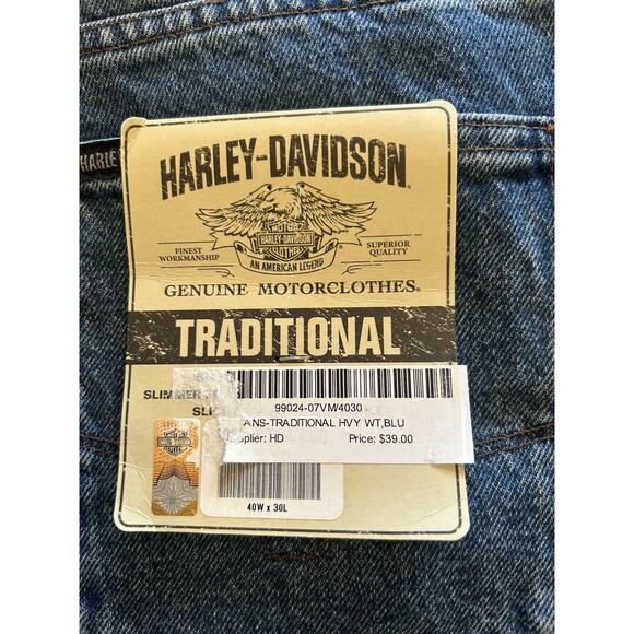 NWT HARLEY DAVIDSON Men’s Jeans 40x30 TRADITIONAL BLUE Jeans Denim Heavyweight - Picture 5 of 12